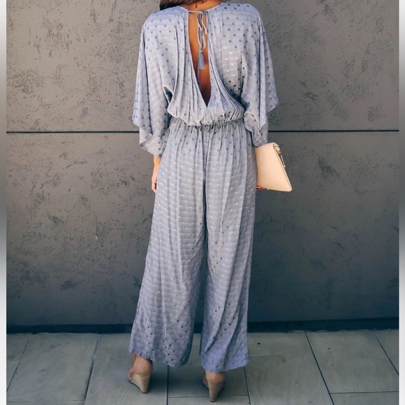 VICI COLLECTION - Cosmos Polka Dot Twist Jumpsuit - Picture 4 of 13